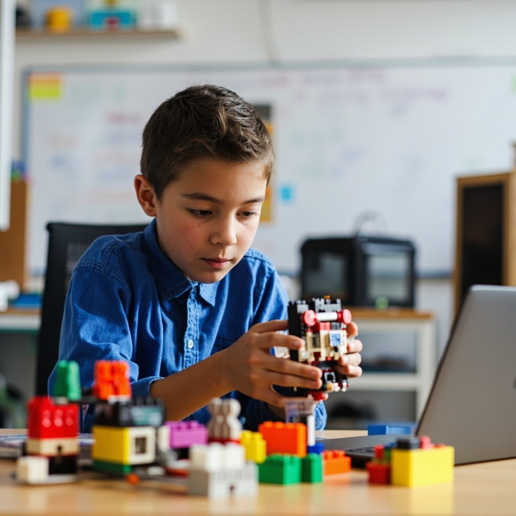 STEM Advantage students coding and building