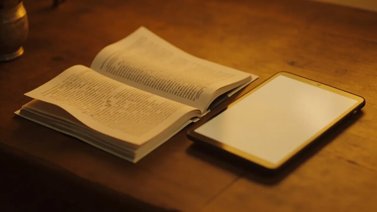 A printed workbook and a tablet shown together, with the skill graph that links them.
